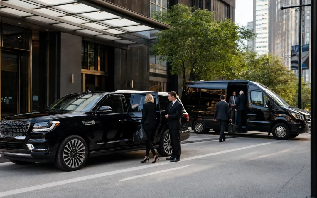 Executive vehicles serving a corporate group in downtown Chicago