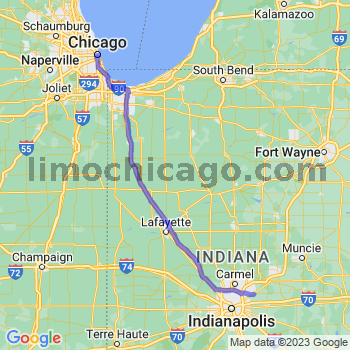 Travel from Mc Cordsville to Chicago Loop Limousine service to Chicago Loop