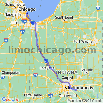 Travel from Fountaintown to Chicago Loop Limousine service to Chicago Loop