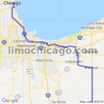 Travel from San Pierre to Chicago Loop Limousine service to Chicago Loop