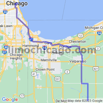 Travel from Tefft to Chicago Loop Limousine service to Chicago Loop