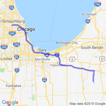 Limousine service between Culver, IN and O'Hare Midway airport