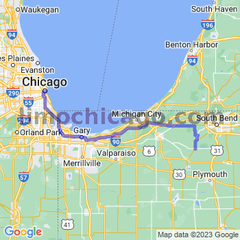 Travel from North Liberty to Chicago Loop Limousine service to Chicago Loop