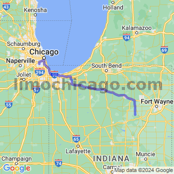 Travel from Bippus to Midway airport Limousine service to Midway airport (MDW)