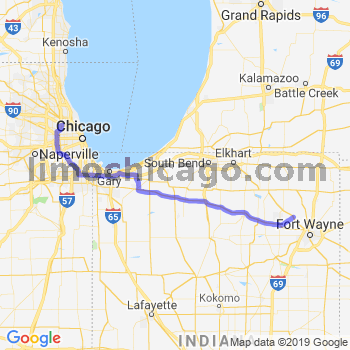 Travel from Churubusco to O'Hare airport Limousine service to O'Hare airport (ORD)