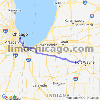 Travel from Churubusco to Chicago Loop Limousine service to Chicago Loop