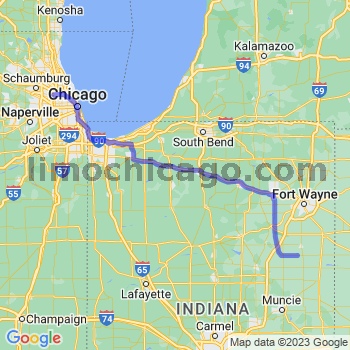 Travel from Poneto to O'Hare airport Limousine service to O'Hare airport (ORD)