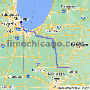 Travel from Fowlerton to Chicago Loop Limousine service to Chicago Loop