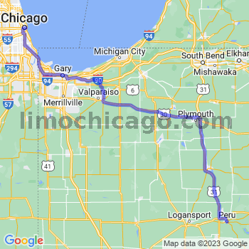 Travel from Peru to Chicago Loop Limousine service to Chicago Loop