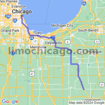Travel from Royal Center to Chicago Loop Limousine service to Chicago Loop