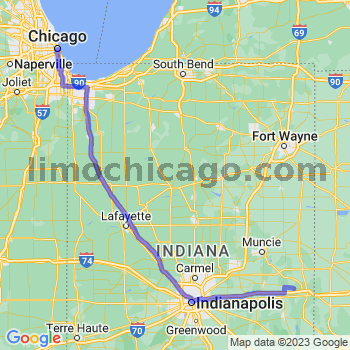 Travel from Greens Fork to Chicago Loop Limousine service to Chicago Loop