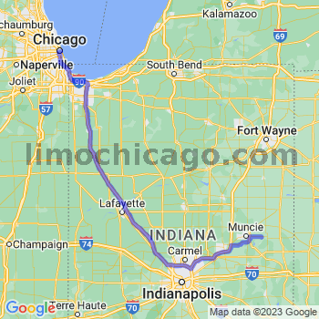 Travel from Parker City to Chicago Loop Limousine service to Chicago Loop