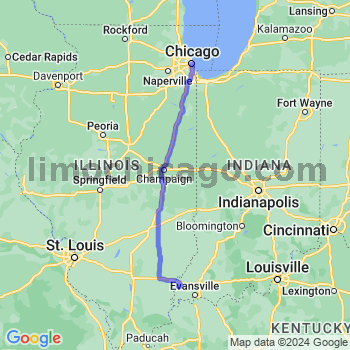 Travel from New Harmony to Chicago Loop Limousine service to Chicago Loop