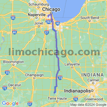 Travel from Saint Bernice to Midway airport Limousine service to Midway airport (MDW)