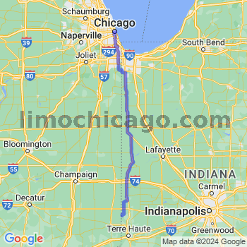 Travel from Saint Bernice to Chicago Loop Limousine service to Chicago Loop