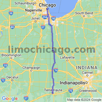 Travel from West Terre Haute to Chicago Loop Limousine service to Chicago Loop
