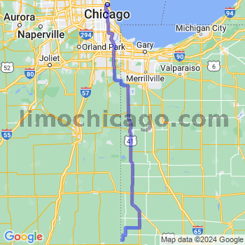 Travel from Ambia to Chicago Loop Limousine service to Chicago Loop