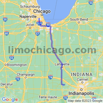 Travel from Ladoga to Midway airport Limousine service to Midway airport (MDW)