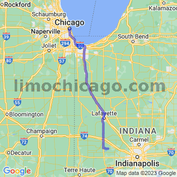 Travel from Ladoga to Chicago Loop Limousine service to Chicago Loop
