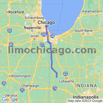 Travel from Pine Village to Chicago Loop Limousine service to Chicago Loop