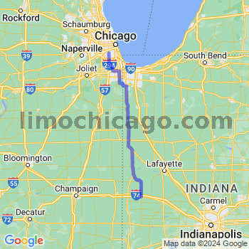 Travel from Veedersburg to Midway airport Limousine service to Midway airport (MDW)