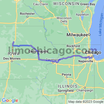 Travel from Dows to Midway airport Limousine service to Midway airport (MDW)