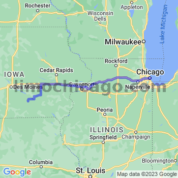 Travel from Lovilia to Chicago Loop Limousine service to Chicago Loop