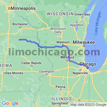 Travel from Riceville to Chicago Loop Limousine service to Chicago Loop