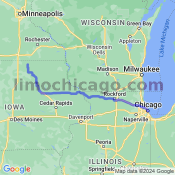 Travel from Saint Ansgar to Chicago Loop Limousine service to Chicago Loop