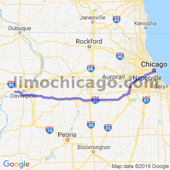 Travel from Blue Grass to Chicago Loop Limousine service to Chicago Loop