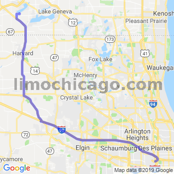 Travel from Delavan Lake to O'Hare airport Limousine service to O'Hare airport (ORD)