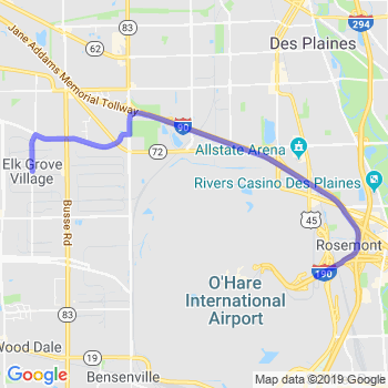 Travel from Elk Grove Village to O'Hare airport Limousine service to O'Hare airport (ORD)