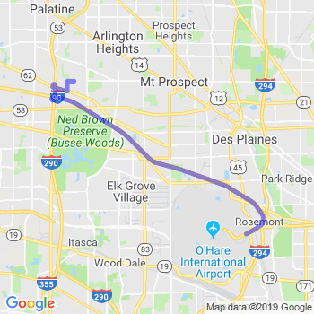 Travel from Rolling Meadows to O'Hare airport Limousine service to O'Hare airport (ORD)