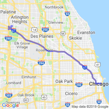 Travel from Rolling Meadows to Chicago Loop Limousine service to Chicago Loop