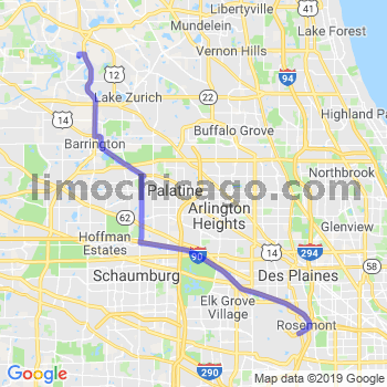 Travel from Tower Lakes to O'Hare airport Limousine service to O'Hare airport (ORD)