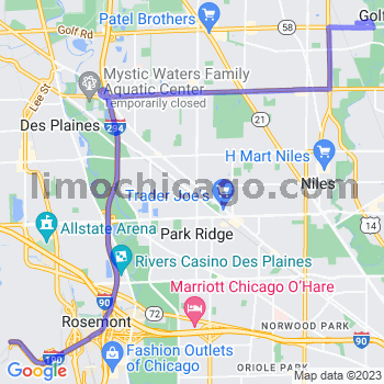 Travel from Golf to O'Hare airport Limousine service to O'Hare airport (ORD)