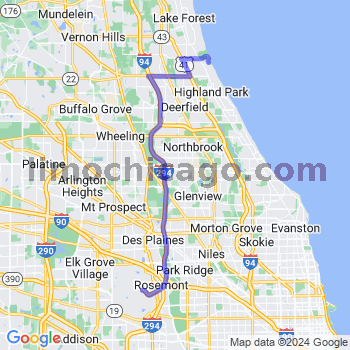 Travel from Fort Sheridan to O'Hare airport Limousine service to O'Hare airport (ORD)