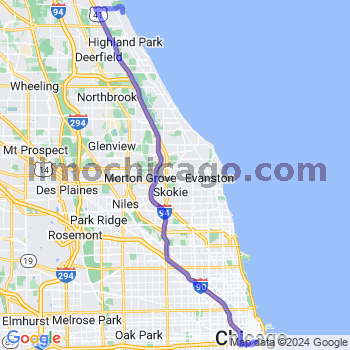 Travel from Fort Sheridan to Chicago Loop Limousine service to Chicago Loop