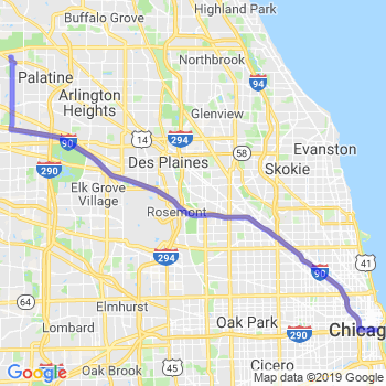 Travel from Palatine to Chicago Loop Limousine service to Chicago Loop