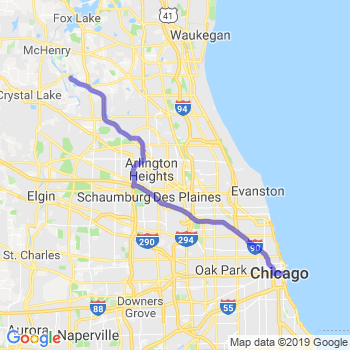 Travel from Island Lake to Chicago Loop Limousine service to Chicago Loop