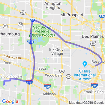 Travel from Bloomingdale to O'Hare airport Limousine service to O'Hare airport (ORD)