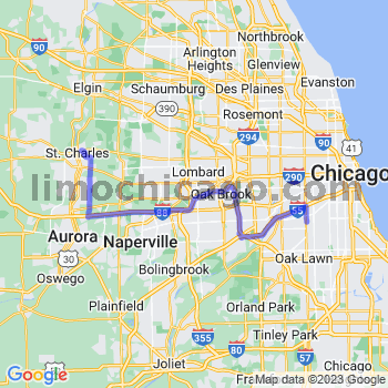 Travel from Saint Charles to Midway airport Limousine service to Midway airport (MDW)