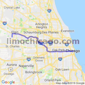 Travel from Elgin South to Chicago Loop Limousine service to Chicago Loop