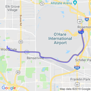 Travel from Wood Dale to O'Hare airport Limousine service to O'Hare airport (ORD)
