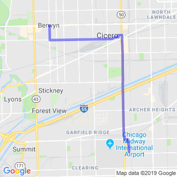 Travel from Berwyn to Midway airport Limousine service to Midway airport (MDW)