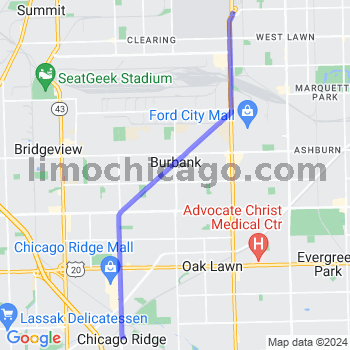 Travel from Chicago Ridge to Midway airport Limousine service to Midway airport (MDW)