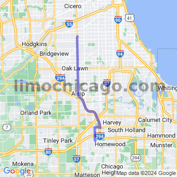 Travel from Hazel Crest to Midway airport Limousine service to Midway airport (MDW)