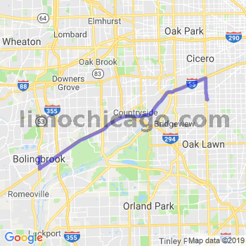 Travel from Bolingbrook west of 53 to Midway airport Limousine service to Midway airport (MDW)