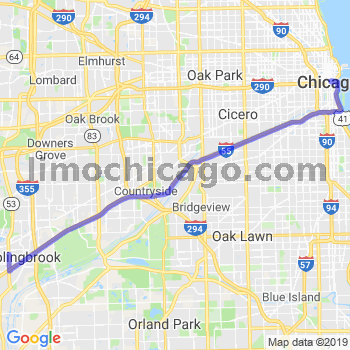 Travel from Bolingbrook west of 53 to Chicago Loop Limousine service to Chicago Loop