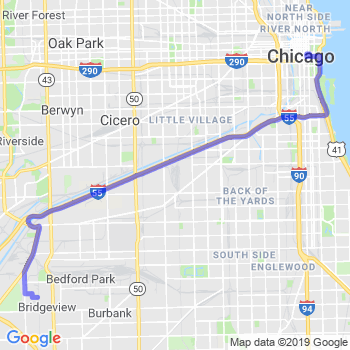 Travel from Bridgeview to Chicago Loop Limousine service to Chicago Loop